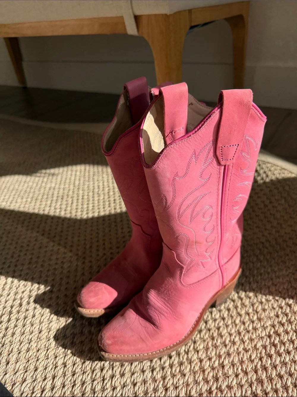 Old West Pink Kids Western Boots size 12.5